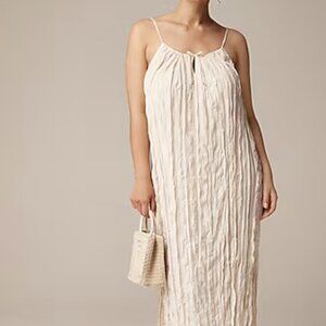 J. Crew Crinkled side-slit midi dress